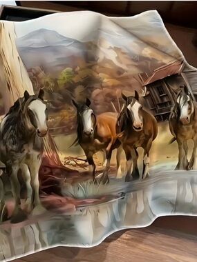 🐎 Western Horse Print Scarf Bandana | Small Square